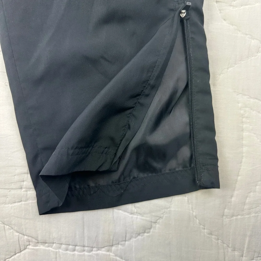 Athletic Works Track Pants Mens M Regular Black Windbreaker Ankle Zip Polyester‎